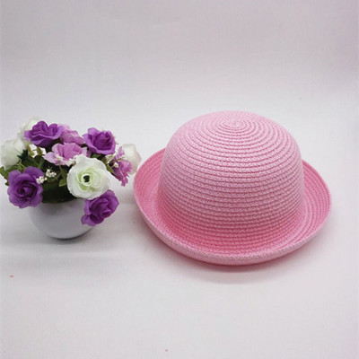 Tėvų ir vaikų šiaudinis mezginys, susuktas kupolas, vyriškas, moteriškas, vasaros paplūdimio kelionės kremas nuo saulės U29