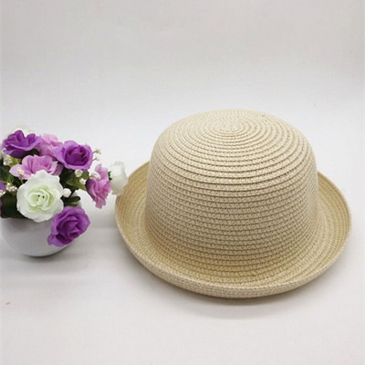 Tėvų ir vaikų šiaudinis mezginys, susuktas kupolas, vyriškas, moteriškas, vasaros paplūdimio kelionės kremas nuo saulės U29