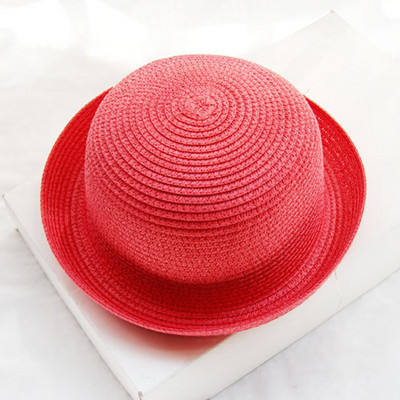 Tėvų ir vaikų šiaudinis mezginys, susuktas kupolas, vyriškas, moteriškas, vasaros paplūdimio kelionės kremas nuo saulės U29