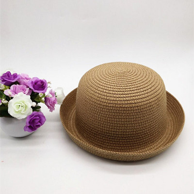 Tėvų ir vaikų šiaudinis mezginys, susuktas kupolas, vyriškas, moteriškas, vasaros paplūdimio kelionės kremas nuo saulės U29