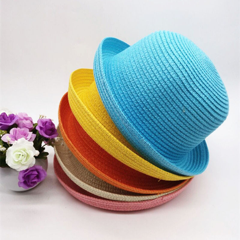 Tėvų ir vaikų šiaudinis mezginys, susuktas kupolas, vyriškas, moteriškas, vasaros paplūdimio kelionės kremas nuo saulės U29