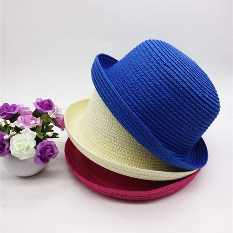 Tėvų ir vaikų šiaudinis mezginys, susuktas kupolas, vyriškas, moteriškas, vasaros paplūdimio kelionės kremas nuo saulės U29