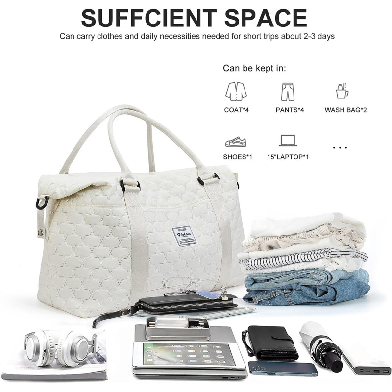 Velika velika torba Weekender Carry na noćne torbe za žene Putovanje s rukavima za kolica Wet Pocket Sportska torba za teretanu