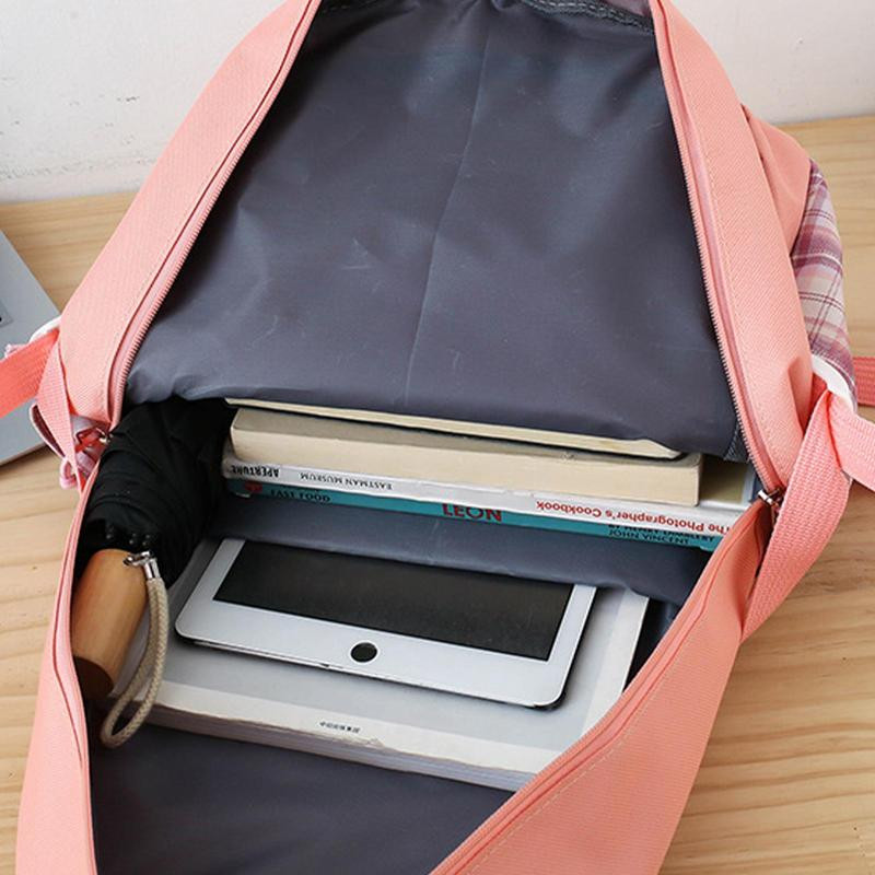 Σετ χαριτωμένο σακίδιο πλάτης για κορίτσια Ταξιδιωτική αισθητική τσάντα πλάτης 4τμχ Σετ σχολικής τσάντας με κρεμαστό σακίδιο πλάτης κουνέλι Τσάντα ώμου Στυλό