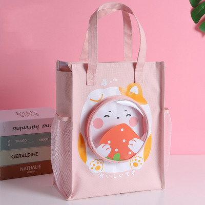 Hordozható rajzfilm aranyos irattáska diák tandíjas táska vászon tolltartó könyvtáska iskolai kellékek tárolótáska gyerek lányoknak táska