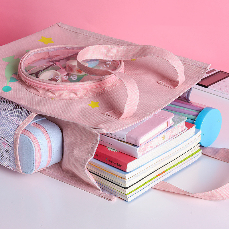 Hordozható rajzfilm aranyos irattáska diák tandíjas táska vászon tolltartó könyvtáska iskolai kellékek tárolótáska gyerek lányoknak táska