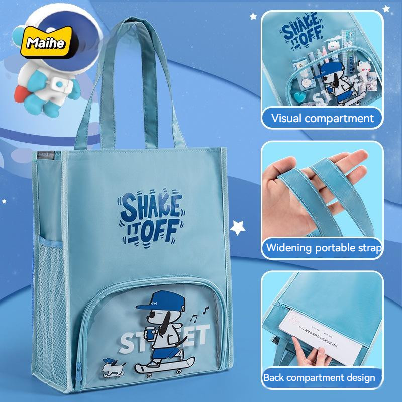 Rankinė daugiasluoksnė daugiafunkcė didelės talpos studentų ir vaikų mokytojų raštinės reikmenų laikymo rankinė