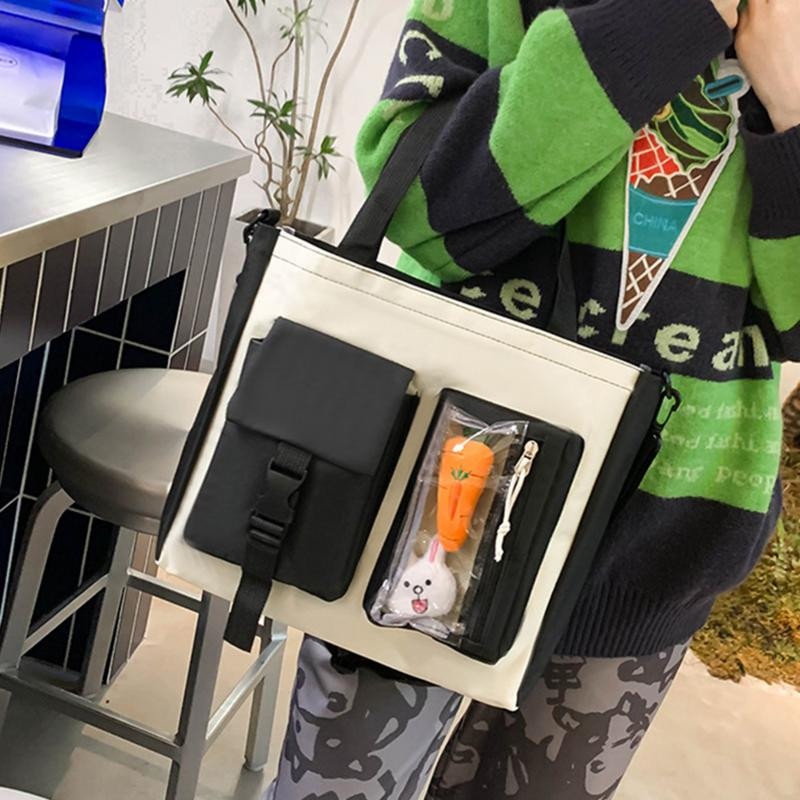 Estetinės kuprinės 4vnt/komplektas Mergaičių kuprinės rinkinys Pečių krepšys Pieštuko krepšio juosmens krepšio rinkinys su mielais segtukais ir pakabukais mergaitėms