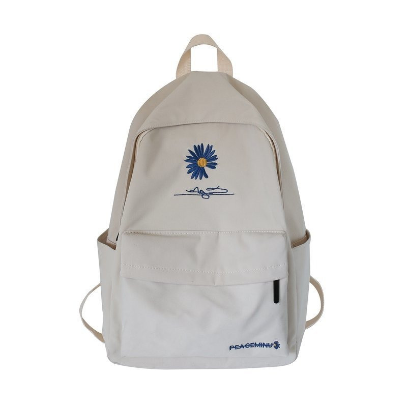 Tini iskolatáska lányoknak hátizsák női nyomtatás könyvtáskák középső diák iskolatáska nagy fekete aranyos virágos nylon táska