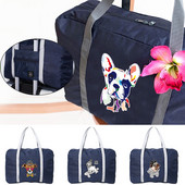 2022 Nailoniniai sulankstomi kelioniniai krepšiai Unisex Didelės talpos krepšys Bagažos Moteriškos Šunų Spaudos Rankinės Vyriškos Kelioninės Krepšiai Drabužių Organizatorius