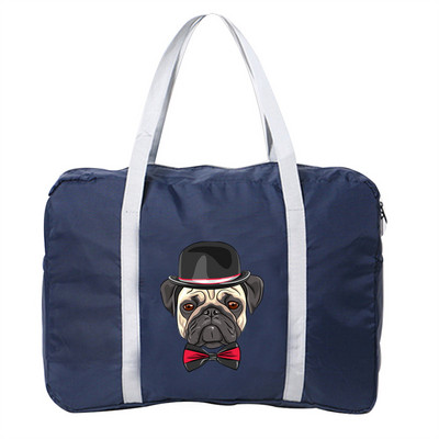 2022 Nailoniniai sulankstomi kelioniniai krepšiai Unisex Didelės talpos krepšys Bagažos Moteriškos Šunų Spaudos Rankinės Vyriškos Kelioninės Krepšiai Drabužių Organizatorius