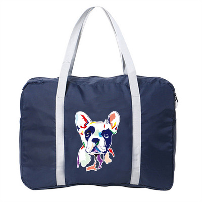 2022 Nailoniniai sulankstomi kelioniniai krepšiai Unisex Didelės talpos krepšys Bagažos Moteriškos Šunų Spaudos Rankinės Vyriškos Kelioninės Krepšiai Drabužių Organizatorius