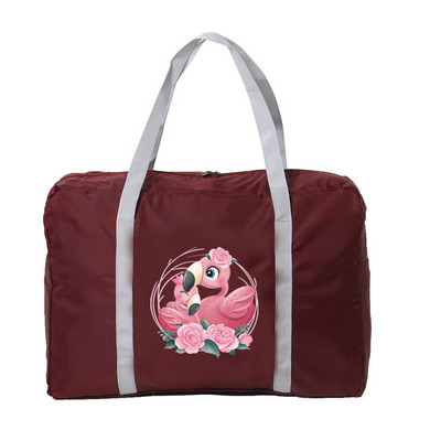 Naujas Moterų Kelionių Stovyklavimo Krepšys Vyriškos Rankinės Nešiojami Sulankstomi lagaminų Tvarkyklės Flamingo Print Neperšlampami Priedai Krepšiai