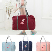 Unisex nešiojama sulankstoma Duffle Pack rankinė Didelės talpos drabužių organizatorius Flamingo raštų krepšiai Kelioniniai aksesuarai Krepšys