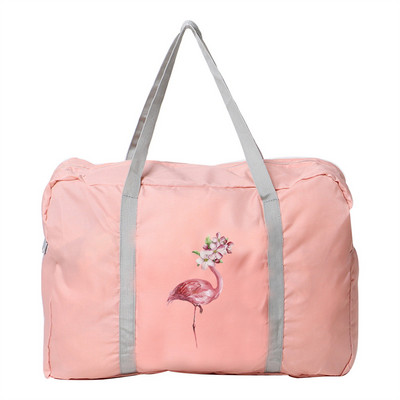 Unisex nešiojama sulankstoma Duffle Pack rankinė Didelės talpos drabužių organizatorius Flamingo raštų krepšiai Kelioniniai aksesuarai Krepšys