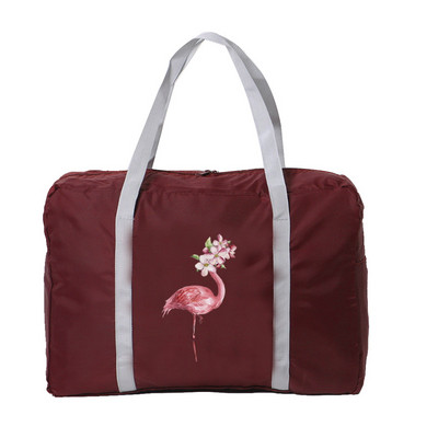 Unisex nešiojama sulankstoma Duffle Pack rankinė Didelės talpos drabužių organizatorius Flamingo raštų krepšiai Kelioniniai aksesuarai Krepšys