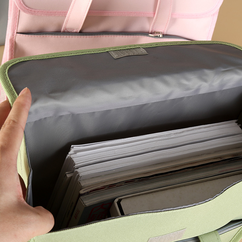 Tároló tandíjas táska, Oxford anyagú, kétrétegű kézitáska tasak könyvekhez tolltartó Irodaszer Iskola F7474