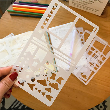 12 τμχ πλαστικά επαναχρησιμοποιήσιμα στένσιλ κουκκίδων για ζωγραφική DIY Scrapbooking Diary Scrapbook Journal Πρότυπο σχολικών γραφικών δώρων