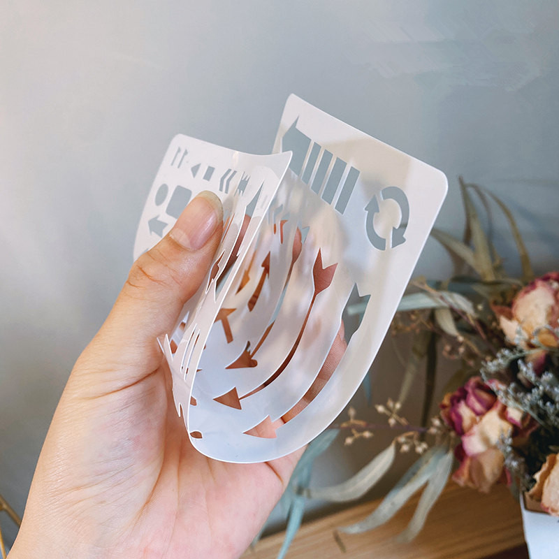 12 бр. Пластмасови трафарети за многократна употреба за рисуване Направи си сам Scrapbooking Дневник Scrapbook Journal Template Училищни канцеларски материали Подаръци