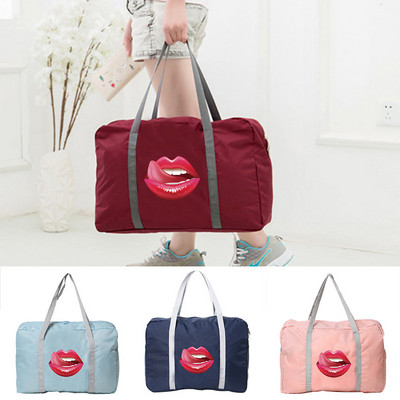Uniszex összecsukható utazási kiegészítők Táskák Női Kemping Csomagtároló Táska Hordozható Vízálló Duffle Pack Mouth Series kézitáska