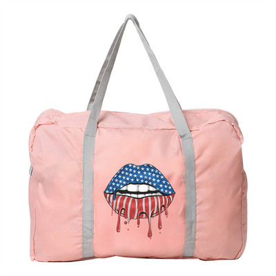 Moterų lauko bagažo drabužių dėtuvė Kelioninis krepšys Sulankstomas aksesuarai Krepšiai Drėgmei atsparus Duffle Pack Burnos Spaudos Nailono rankinė