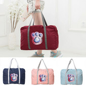 Unisex Kelionių Aksesuarai Krepšiai Bagažo krepšys Didelės talpos sulankstomas laikymo maišelis Rankinė Neperšlampamas Duffle Pack Pėdų atspaudai Spausdinti