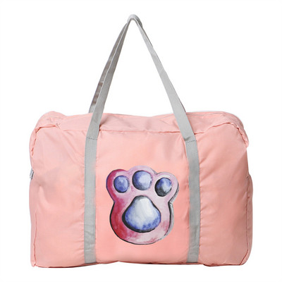 Unisex Kelionių Aksesuarai Krepšiai Bagažo krepšys Didelės talpos sulankstomas laikymo maišelis Rankinė Neperšlampamas Duffle Pack Pėdų atspaudai Spausdinti