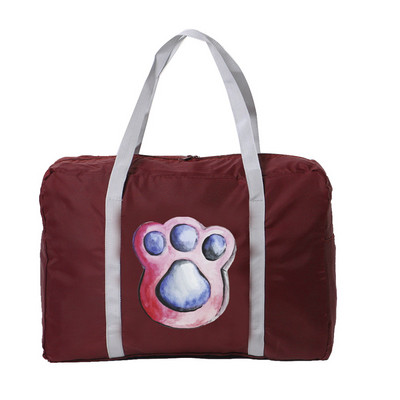 Unisex Kelionių Aksesuarai Krepšiai Bagažo krepšys Didelės talpos sulankstomas laikymo maišelis Rankinė Neperšlampamas Duffle Pack Pėdų atspaudai Spausdinti