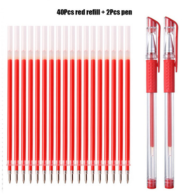 42 vnt./komplektas Tušinukas + papildymo rinkinys juodas mėlynas raudonas rašalo gelis rašalo antgalis 0,5 mm mokyklos ir biuro reikmenys Kanceliarinės prekės Vaikų dovanų rašiklis