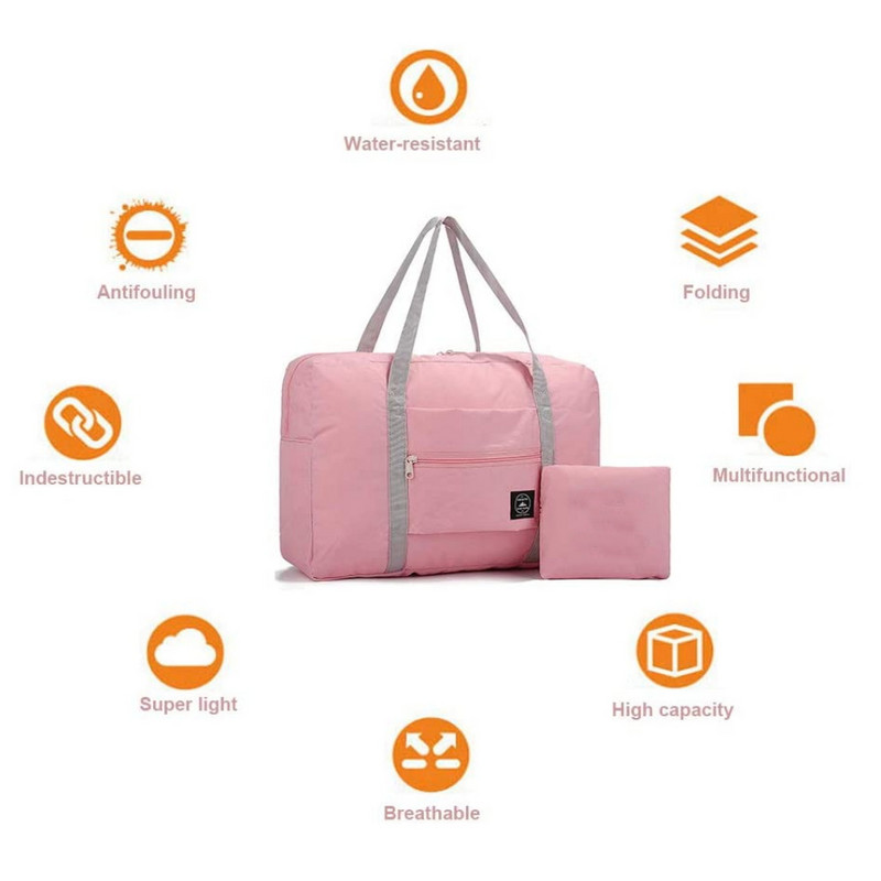 Γυναικείες τσάντες ταξιδιού Camping Outdoor Organizer Τσάντα χειρός Πτυσσόμενο με φερμουάρ Αξεσουάρ Τσάντες Μόδα Τσάντα αποσκευών Food Print Carry on Bag