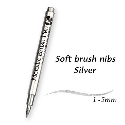 1/2/3 vnt Auksinis sidabrinis metalinis rašiklis vandeniui atsparus nuolatinis žymeklis „pasidaryk pats“ epoksidinės dervos formos „Craft Marker Pen Artist“ šepetėlių žymekliai
