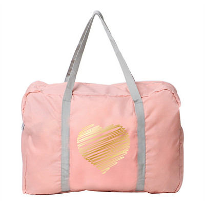 Γυναικείες τσάντες ταξιδίου Οργάνωση υπαίθριων τσαντών για κάμπινγκ Love print Carry on bags Πτυσσόμενο φερμουάρ Καλλωπισμού Αποθήκη αποσκευών Τσάντα τσάντα