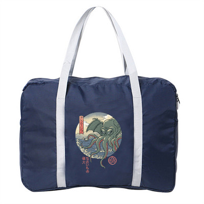 Bagažo kelioniniai krepšiai Nailono Unisex Sulankstomi vandeniui atsparūs didelės talpos krepšiai Wave Series Printing Moteriška Nauja Rankinė Vyriški Kelioniniai Krepšiai