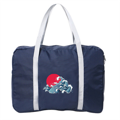 Bagažo kelioniniai krepšiai Nailono Unisex Sulankstomi vandeniui atsparūs didelės talpos krepšiai Wave Series Printing Moteriška Nauja Rankinė Vyriški Kelioniniai Krepšiai