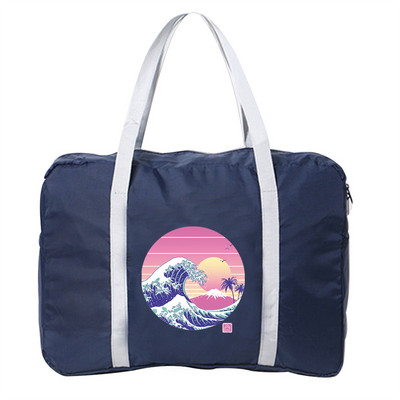 Bagažo kelioniniai krepšiai Nailono Unisex Sulankstomi vandeniui atsparūs didelės talpos krepšiai Wave Series Printing Moteriška Nauja Rankinė Vyriški Kelioniniai Krepšiai