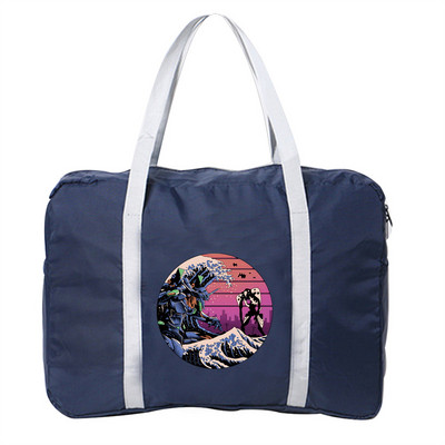 Bagažo kelioniniai krepšiai Nailono Unisex Sulankstomi vandeniui atsparūs didelės talpos krepšiai Wave Series Printing Moteriška Nauja Rankinė Vyriški Kelioniniai Krepšiai