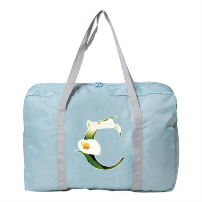 Utazótáska Unisex nagy kapacitású táska poggyász Vízálló utazási kiegészítők virág színű ruhák tárolására nejlon összecsukható kézitáskák