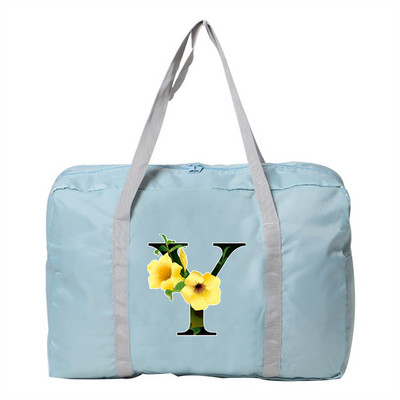 Utazótáska Unisex nagy kapacitású táska poggyász Vízálló utazási kiegészítők virág színű ruhák tárolására nejlon összecsukható kézitáskák