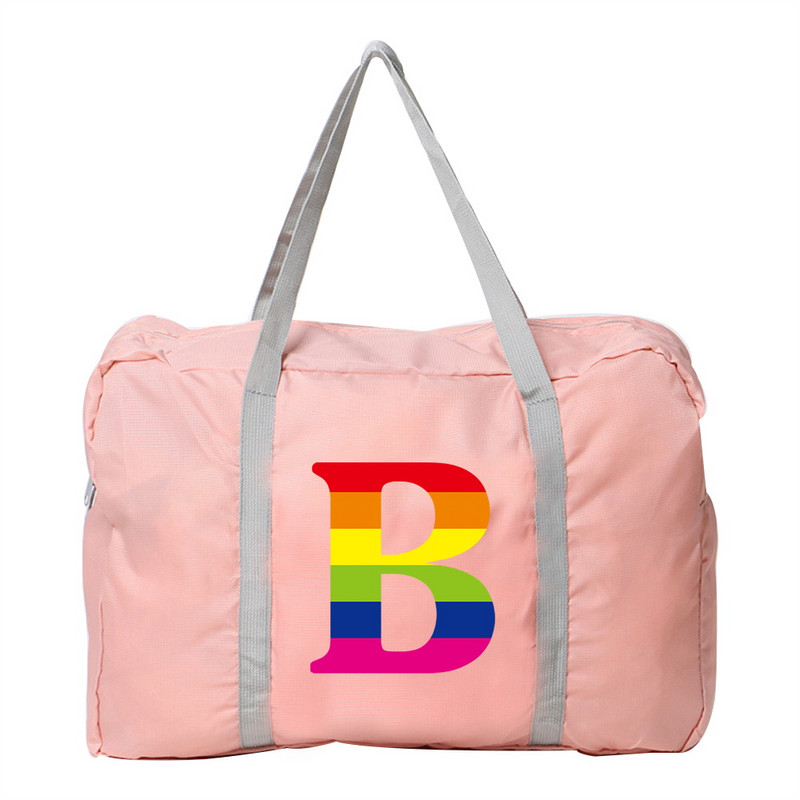 Sulankstomas kelioninis krepšys vandeniui atsparus bagažo vaivorykštės serijos spausdinimo ant pečių paketas nailoninis laisvalaikio rankinė Nauji didelės talpos krepšiai