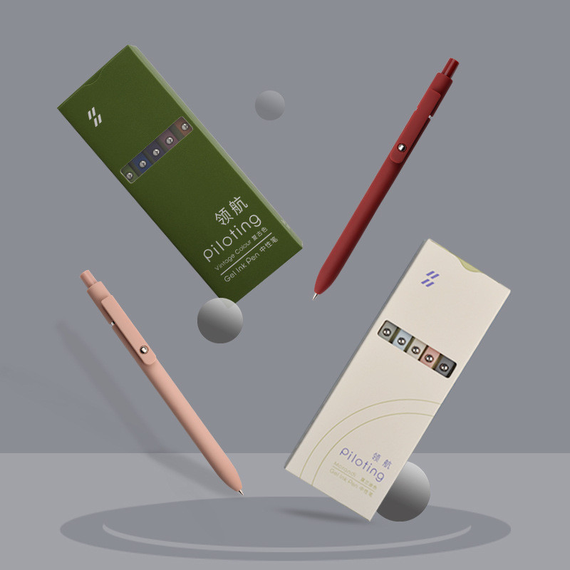 5 vnt / pakuotė 0,5 mm Morandi gelio rašiklio rinkiniai, juodi papildomi rašymo gelio rašalo rašikliai, skirti studentams Kawaii Soft Touch kanceliarinės raštinės reikmenims mokyklos reikmenims