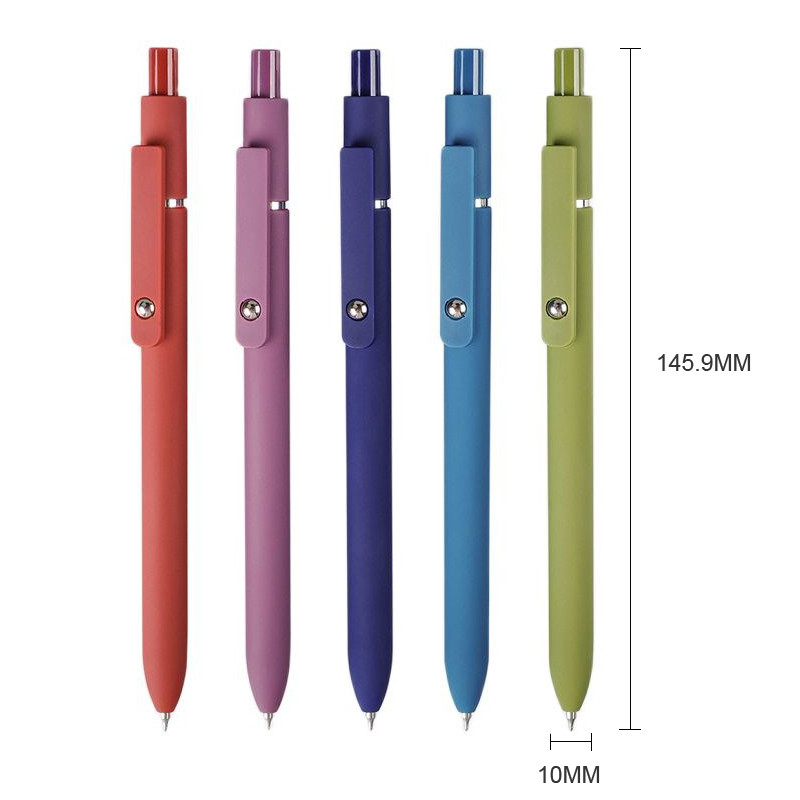 5 vnt / pakuotė 0,5 mm Morandi gelio rašiklio rinkiniai, juodi papildomi rašymo gelio rašalo rašikliai, skirti studentams Kawaii Soft Touch kanceliarinės raštinės reikmenims mokyklos reikmenims