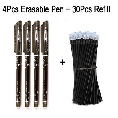 DELVTCH 0,5 χιλιοστά διαγραφόμενη φόρμα gel στυλό μπλε/μαύρο μελάνι Magic Erasable στυλό ανταλλακτικό και σετ στυλό για εργαλεία γραφής γραφείου σχολείου