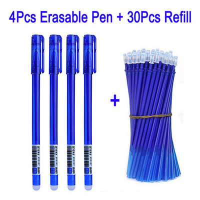 DELVTCH 0,5 χιλιοστά διαγραφόμενη φόρμα gel στυλό μπλε/μαύρο μελάνι Magic Erasable στυλό ανταλλακτικό και σετ στυλό για εργαλεία γραφής γραφείου σχολείου