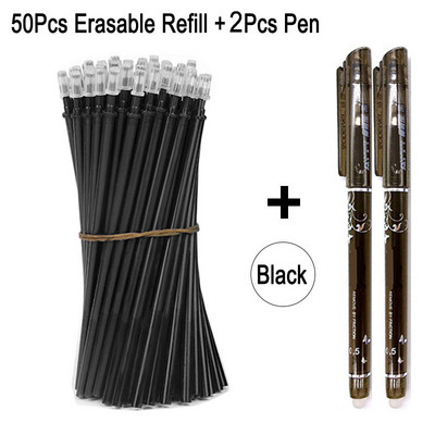 DELVTCH 0,5 χιλιοστά διαγραφόμενη φόρμα gel στυλό μπλε/μαύρο μελάνι Magic Erasable στυλό ανταλλακτικό και σετ στυλό για εργαλεία γραφής γραφείου σχολείου