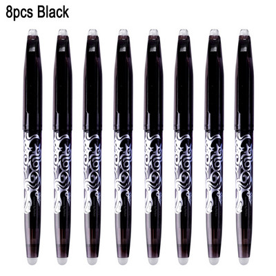 DELVTCH 0,5 χιλιοστά διαγραφόμενη φόρμα gel στυλό μπλε/μαύρο μελάνι Magic Erasable στυλό ανταλλακτικό και σετ στυλό για εργαλεία γραφής γραφείου σχολείου