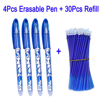 DELVTCH 0,5 χιλιοστά διαγραφόμενη φόρμα gel στυλό μπλε/μαύρο μελάνι Magic Erasable στυλό ανταλλακτικό και σετ στυλό για εργαλεία γραφής γραφείου σχολείου