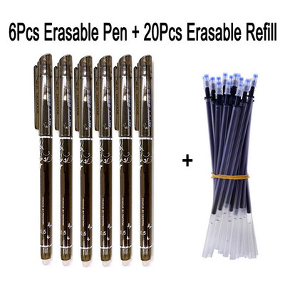 DELVTCH 0,5 χιλιοστά διαγραφόμενη φόρμα gel στυλό μπλε/μαύρο μελάνι Magic Erasable στυλό ανταλλακτικό και σετ στυλό για εργαλεία γραφής γραφείου σχολείου