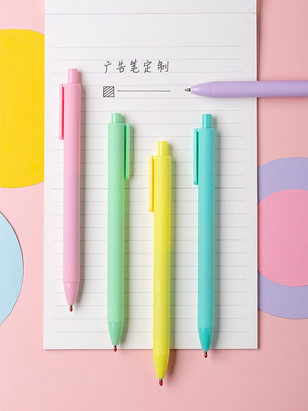 5 vnt Pure Macaron Design gelio rašiklių rinkinys juodos spalvos rašalas 0,5 mm rutulinis patvarus sklandžiai rašomas biuro reikmenys mokykloms A6273