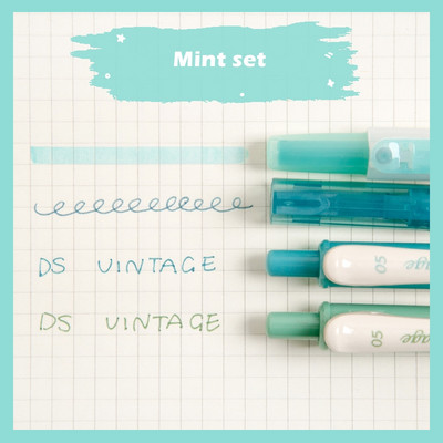 4 vnt Vintage Color gradiento rašiklių rinkinys, greitai džiūstantis gelio rašalo rašiklis ir fluorescencinis paryškinimo žymeklis piešimo dažų biuro mokykla A6458