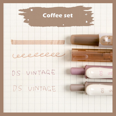 4 vnt Vintage Color gradiento rašiklių rinkinys, greitai džiūstantis gelio rašalo rašiklis ir fluorescencinis paryškinimo žymeklis piešimo dažų biuro mokykla A6458